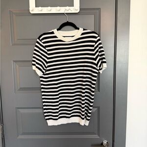 Topman Monochrome Striped Knit Top